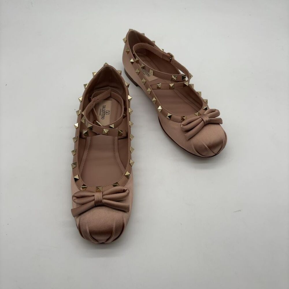 valentino Leather Ankle Strap Flats